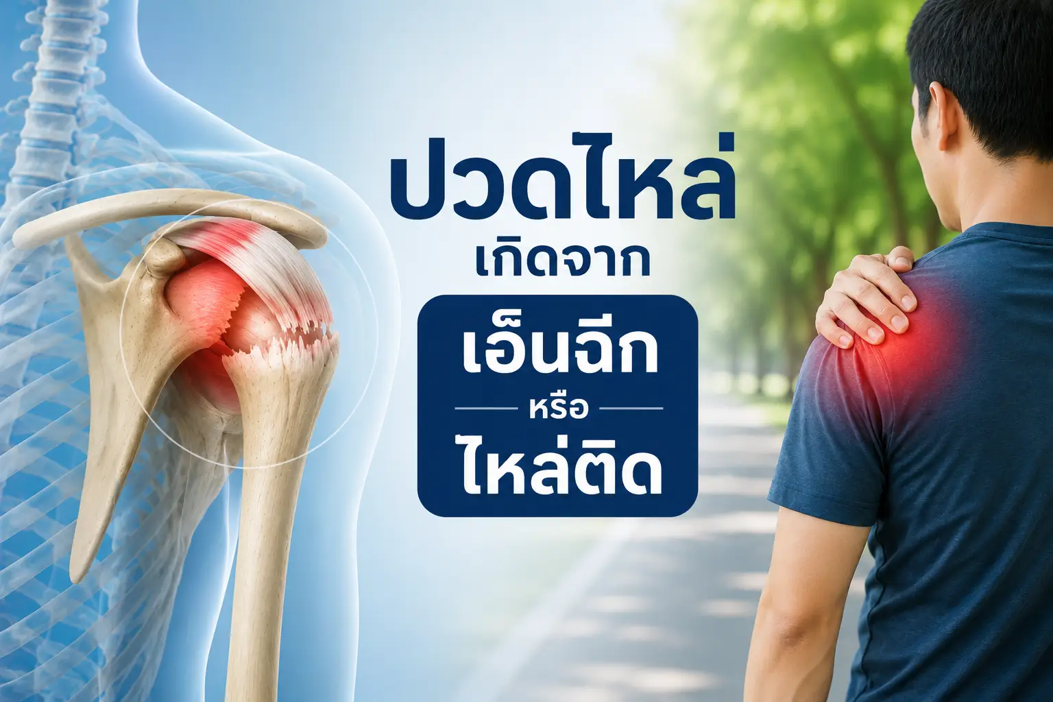 ปวดไหล่เกิดจากเอ็นฉีกหรือไหล่ติด