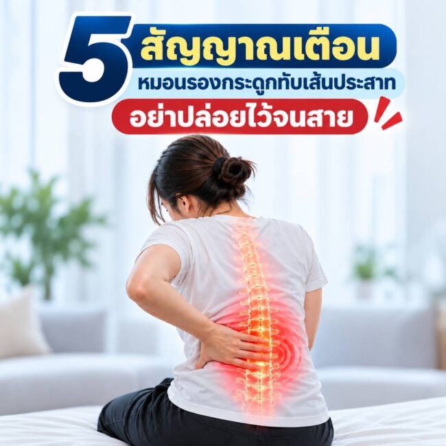 5 สัญญาณเตือนหมอนรองกระดูกทับเส้นประสาท อย่าปล่อยไว้จนสาย