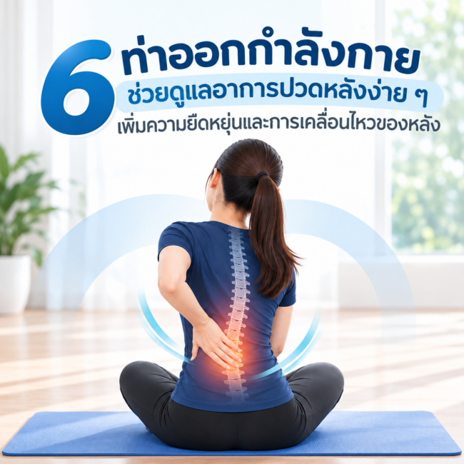 6 ท่าออกกำลังกายช่วยดูแลอาการปวดหลังง่าย ๆ